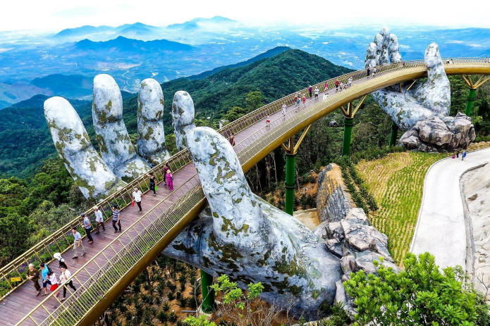 Ba Na Hills - Danang Tour , Amazing Nature Travel | Golden bridge,  Pedestrian bridge, Places to visit